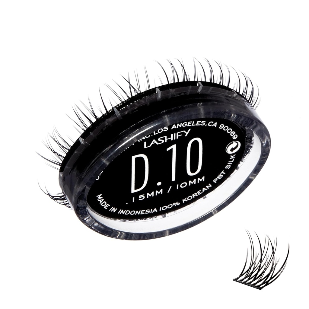 Lashify Drama 10mm Gossamer Eyelash utvidelser Påfyll, Svart, lett DIY Falske Laser for et naturlig utseende