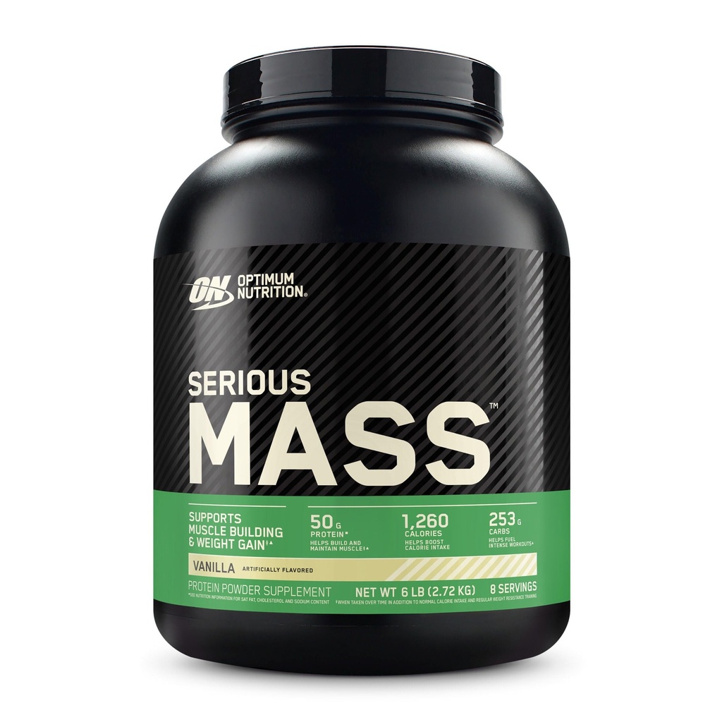 Optimal ernæring alvorlig masse, vekt gevinster protein pulver, masse gevinster, vitamin C og sink for immun støtte, kreatin, Vanilla, 6 pund (pakke May Vary)