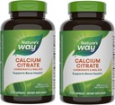 Naturens måte kalsiumcitrat, 500 mg kalsium per 2-kapsle servering, for bein helse og muskel funksjon*, blanding av citrate, karbonat og malat, glutenfri, 250 kapsler (pakke May Vary) - 2 pakke