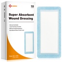Carbou Super Absorbent Sår Dressing Pads 4"x 8", 10 Individuell pakke, ikke kleslig Absorbent Bandages for sårpleie, myk høyabsorbent kjole, ikke Stick Gauze Pads for sår