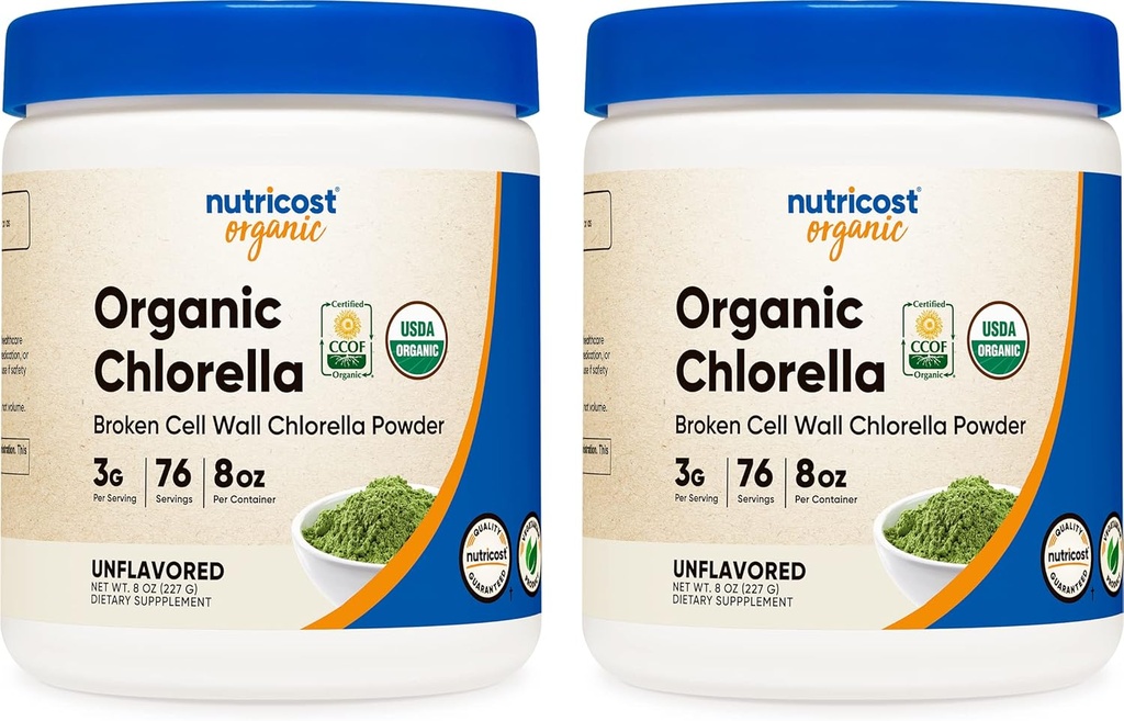 Nutricost Organic Chlorella 8oz (2 flasker) - 3000 mg Per Serving