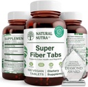 Naturlig Nutra Super Fiber Supplement, fremmer digestiv og kardiovaskulær helse, Administrere vekt, Beskytter huden helse, Økt hjerte helse og immunsystem, Ikke GMO, Glutenfri, Vegan, 100 Vegan