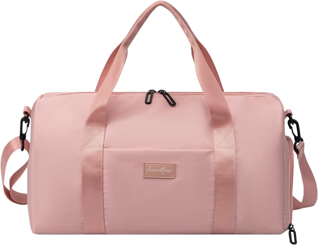 Gympose for kvinner med skosammenligning og våt lomme | Holdbar lett vekt Gym Duffle veske med Motivasjons sitat og grafiske design | Flott for øvelse og overnattinger | Rose