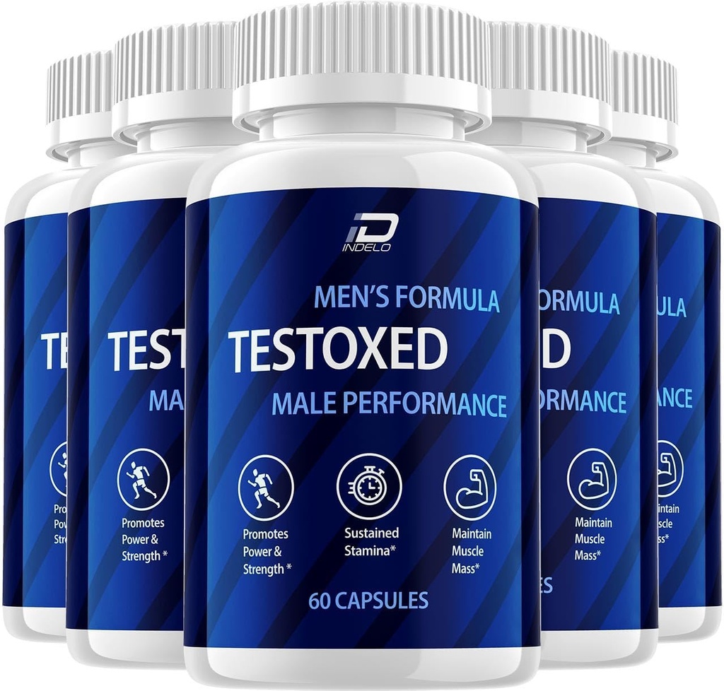Testoksed kapsler Supplement, Testoksed avanserte menn velvære støtte, offisiell testoksed maksimal styrke energi ytelse, Testoksed Premium Dietary Formula vurderinger (5 pakke - 300 kapsler)