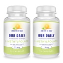 Og gi oss i dag vår DAILY L-Metylfolat 15 mg (2 flasker) - 180 kapsler - Profesjonell styrke aktiv Metyl Folat - 5-MTHF Supplement - Ikke GMO, Glutenfri, Ingen Fyllere