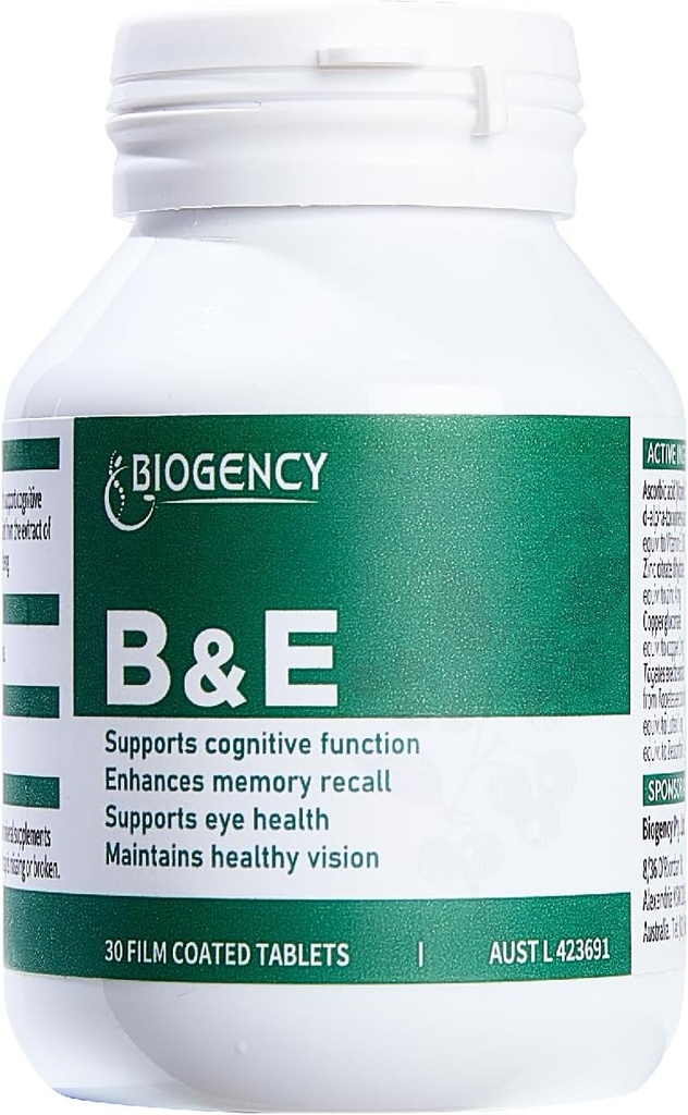 B&E Zeaxanthin + Lutein Eye Care Vitamin Supplement - 1 pakke 30 tabletter beskytter og forbedrer de generelle øynene helse naturlige ingredienser, Glutenfri Vegan-vennlig, for voksne og barn