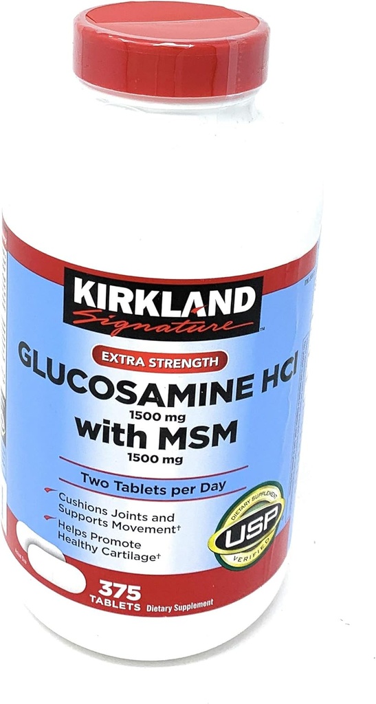 Kirkland Signatur Glukosamin med MSM, 375 tabletter (3 pakke)