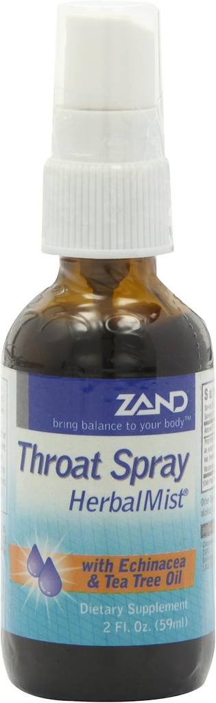 ZAND Umunitet HerbalMist Throat Spray | Soothing Formula med Echinacea, Te Tree, Sage, Elderberry & Peppermynt (2oz)