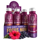 BrainJuice Hjerne og immunstøtte Shot, Glutenfri Supplement Shots for energi, Fokus, Immunitet med vitamin D, C B, Alpha GPC & Organic Ginger Root, Huckleberry Hibiscus, 2,5 fl oz, 12 Pack