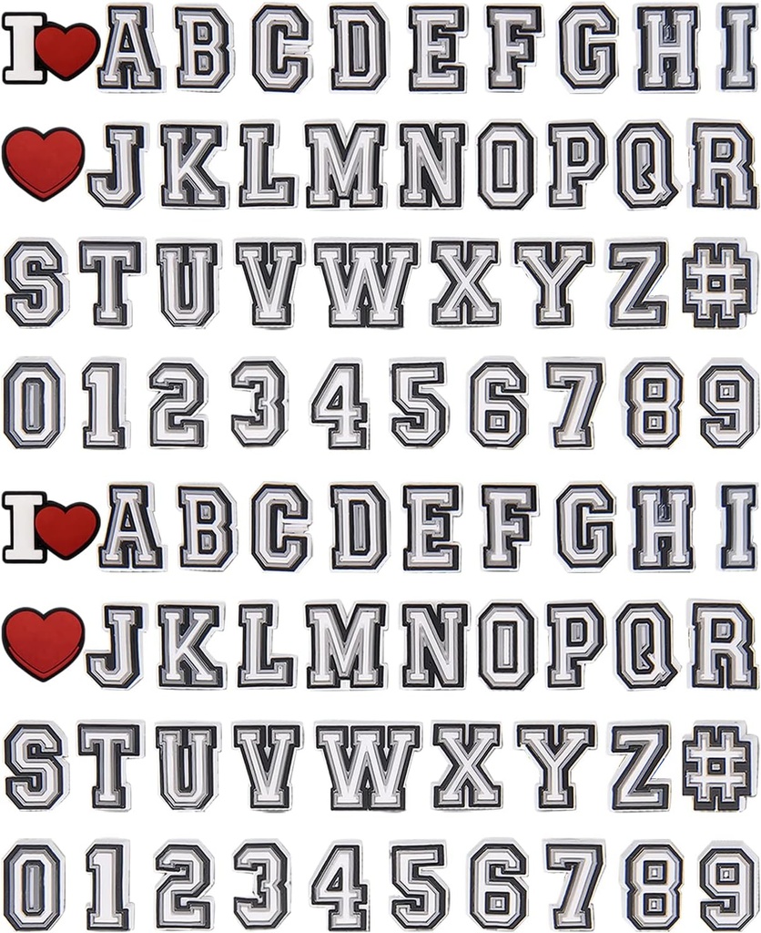 Letter Charms for sko, voksen sko charms bokstav sko dekorasjon charms for gutter og jenter
