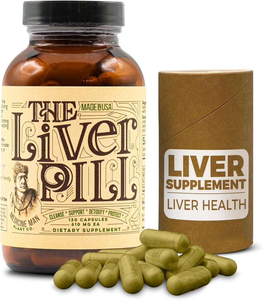Liver piller 120 kapsler - Herbal Liver Cleanse Detox & Repair piller med Burdock Root, Melk Thistle, Rosemary og Flax frø - Ikke-GMO, organisk og naturlig Liver Detox piller for menn og kvinner