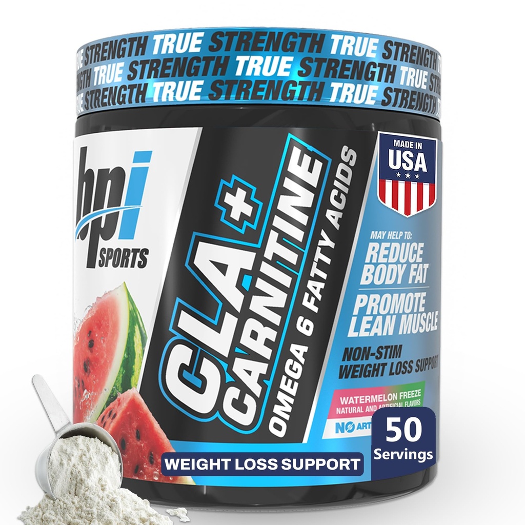 BPI Sports CLA + Carnitin – CLA L Carnitin & Linoleic Acid – L Carnitin Supplement for vekttap, metabolisme og lean Muscle – Koffein gratis – vannmelon fryse – 50 serveringer – 12,34 oz