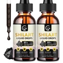 (2-pakke) høy potens Shilajit ren Himalayan organisk flytende kosttilskudd, Shilajit Resin Drop for menn og kvinner, Max Potency 85+ Clean Trace Minerals & Fulvic Acid for energi, metabolisme og immunstøtte