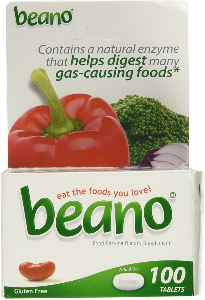 Beano Extra Styrke Gass Forebygging og Digestion Støtte Tabletter, bidrar til å hindre blooting og discomfort, 100 tabletter