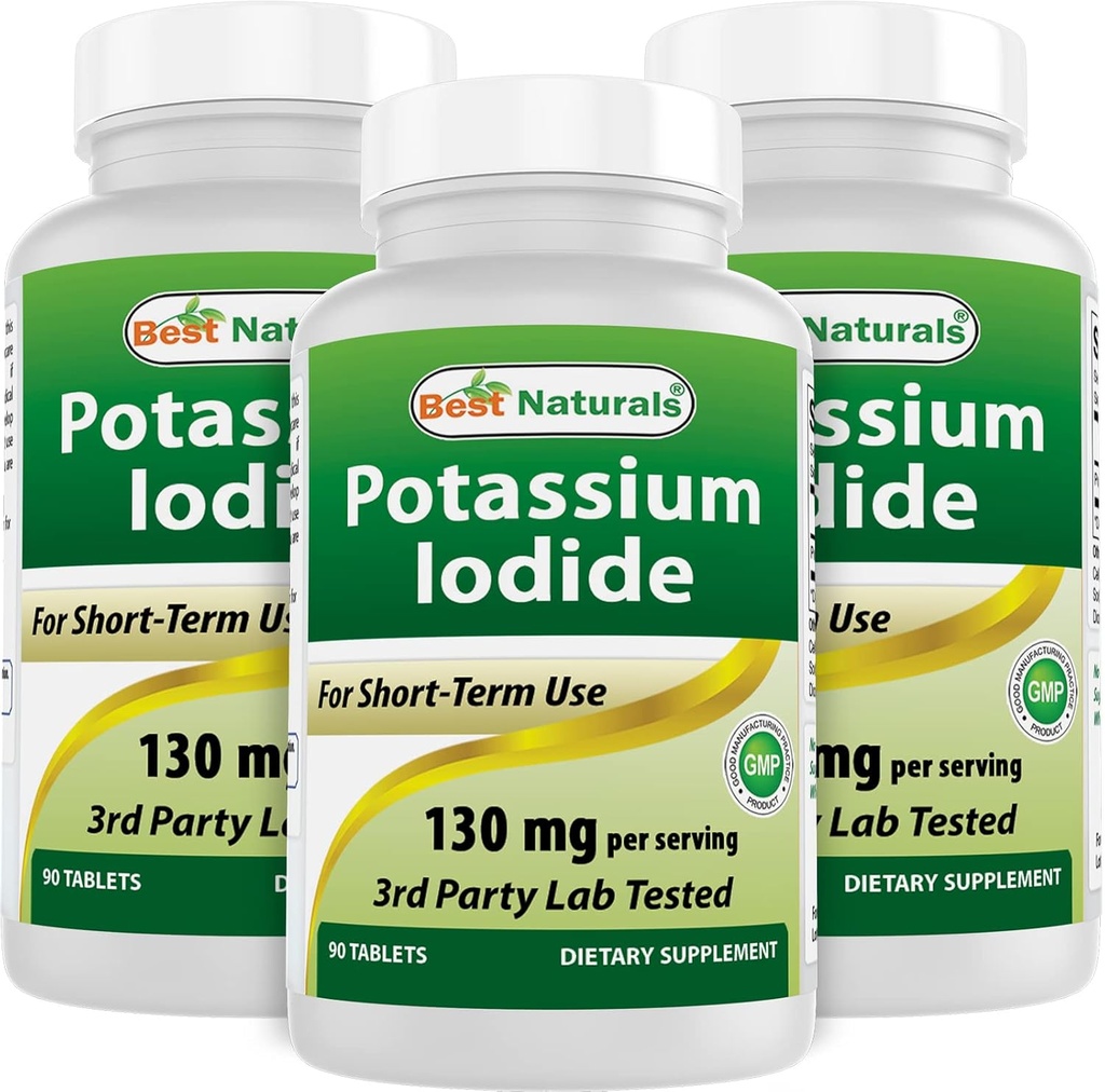 Beste Naturals Kalium jodid 130 mg per servering - Diett Supplement, 90 tabletter (3)