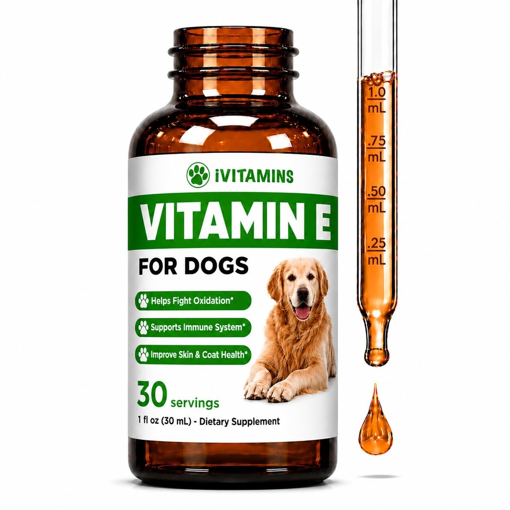Vitamin E for hunder | Vitamin E Hunde Vitamin E for hund | Hunde vitaminer E | Vitamin E Canine | Vitamin E Supplement for hunder | Vitamin E Olje Hunde Vitaminer | Hunde Immun støtte | 1 fl oz