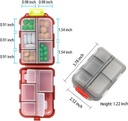 Ukelig reise piller organisator boks, 10 sammenligninger liten fold medisin saken holder, daglig AM morgen natt lomme reise kapsel dispenser for vitamin, fiskeolje, kosttilskudd, tablett, grå