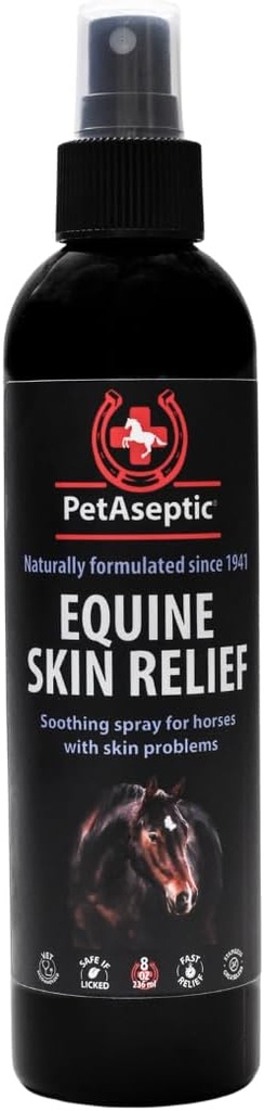 Equine Hud Relief Spray for hester | Hjelper Heal Cuts, Insect Bites, Scrapes, & Sunburns | Hjelper Control Dermatitis | Hjelper behandle regn Rot, Mud feber, søt kløe, og mer