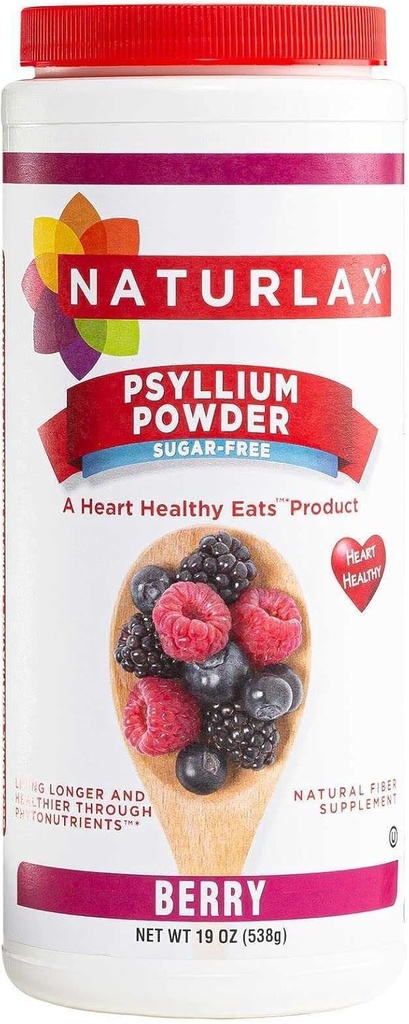 Sukkerfri Psyllium Husk Fiber pulver, Berry Flavored 19 oz