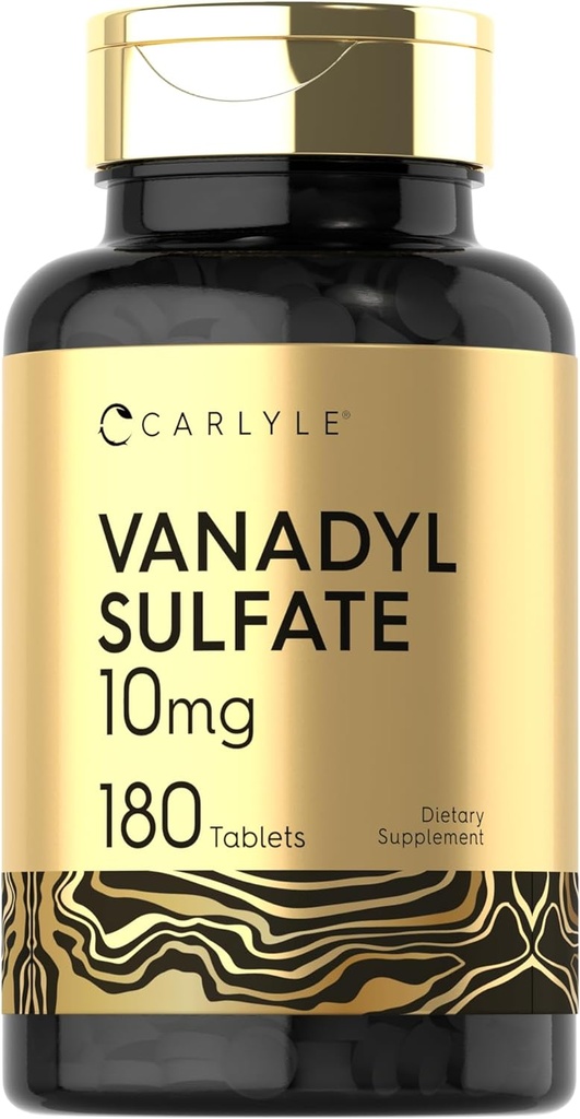 Carlyle Vanadyl Sulfate 10 mg 180 tablettkapsler med kromi Picolinat | Vegetarisk, ikke-GMO, Glutenfri Supplement
