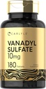 Carlyle Vanadyl Sulfate 10 mg 180 tablettkapsler med kromi Picolinat | Vegetarisk, ikke-GMO, Glutenfri Supplement