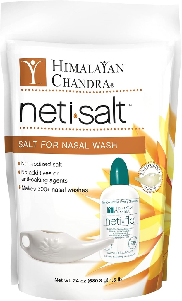 Himalayan Institute Neti Pot Salt Bag - 1,5 lbs - Pakke med 2