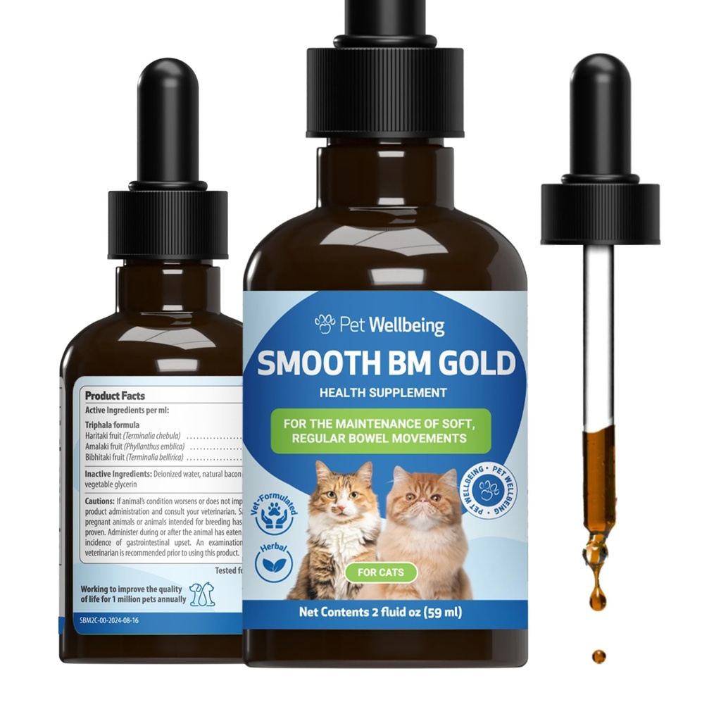 Kjæledyr velvære glatt BM Gull for katter - Gentle Acceleration Relief for feliner - Naturlig Herbal Supplement 2 oz (59 ml)