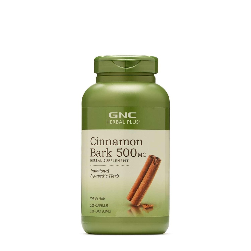 GNC Herbal Plus kanel Bark 500 mg Supplement, Tradisjonell Ayurvedic Herb, 200 serveringer