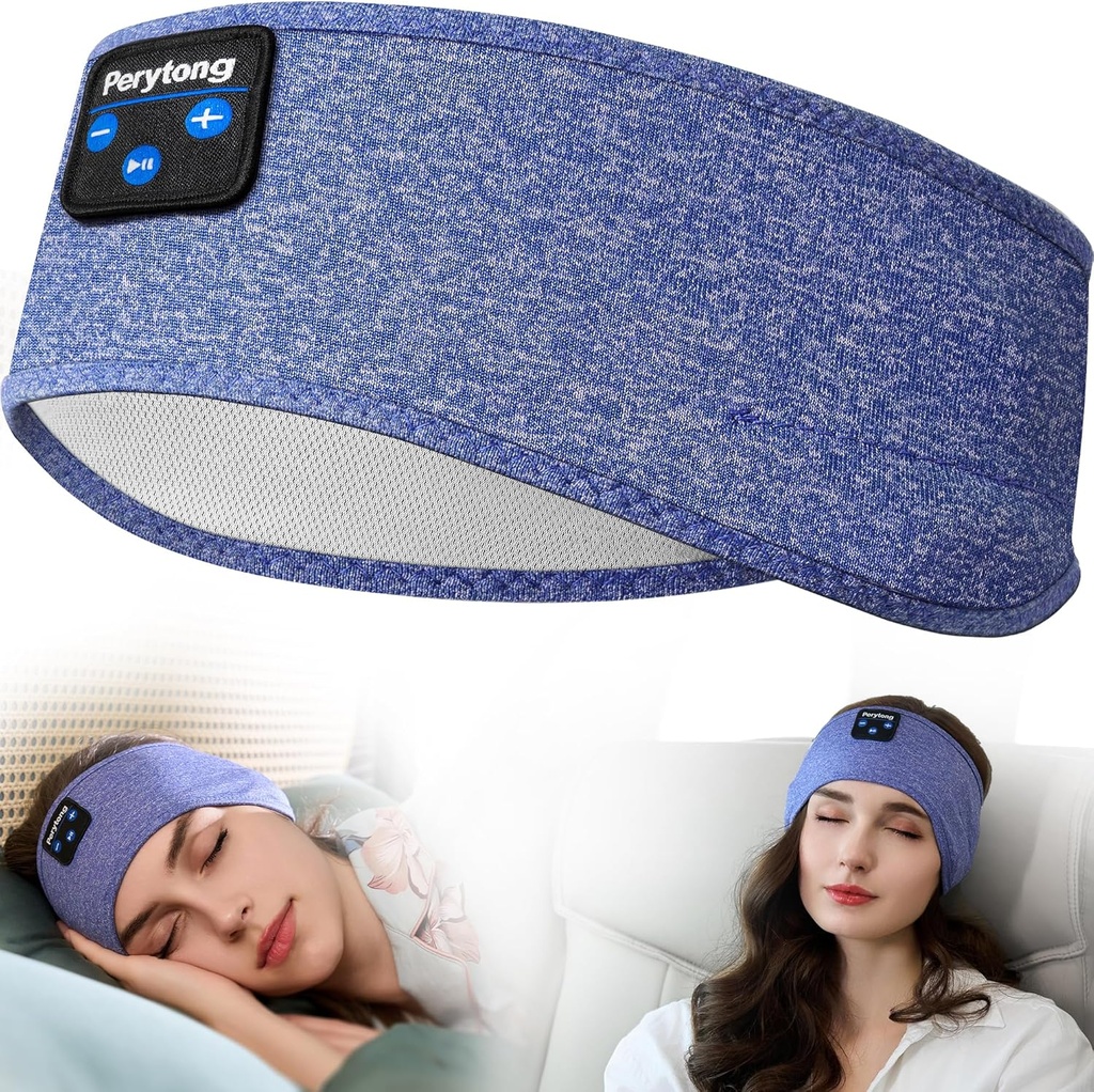 Perytong søvn hodetelefoner, Bluetooth sport hodebånd hodetelefoner med ultra-tunn HD Stereo høyttalere Perfekt til å sove, Workout, Jogging,Yoga,Insomnia, Air Travel, Meditasjon