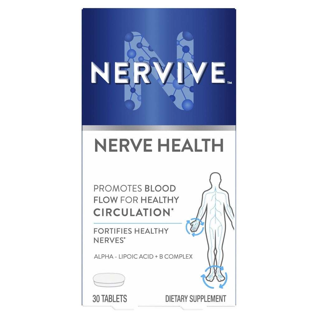 Nerve Nerve Helse, Alfa Lipoic Acid, Fortify Nerve Helse, Sunn Nervefunksjon, Sunn blodsirkulasjon, Supplement, Tablett, 30 Tabletter