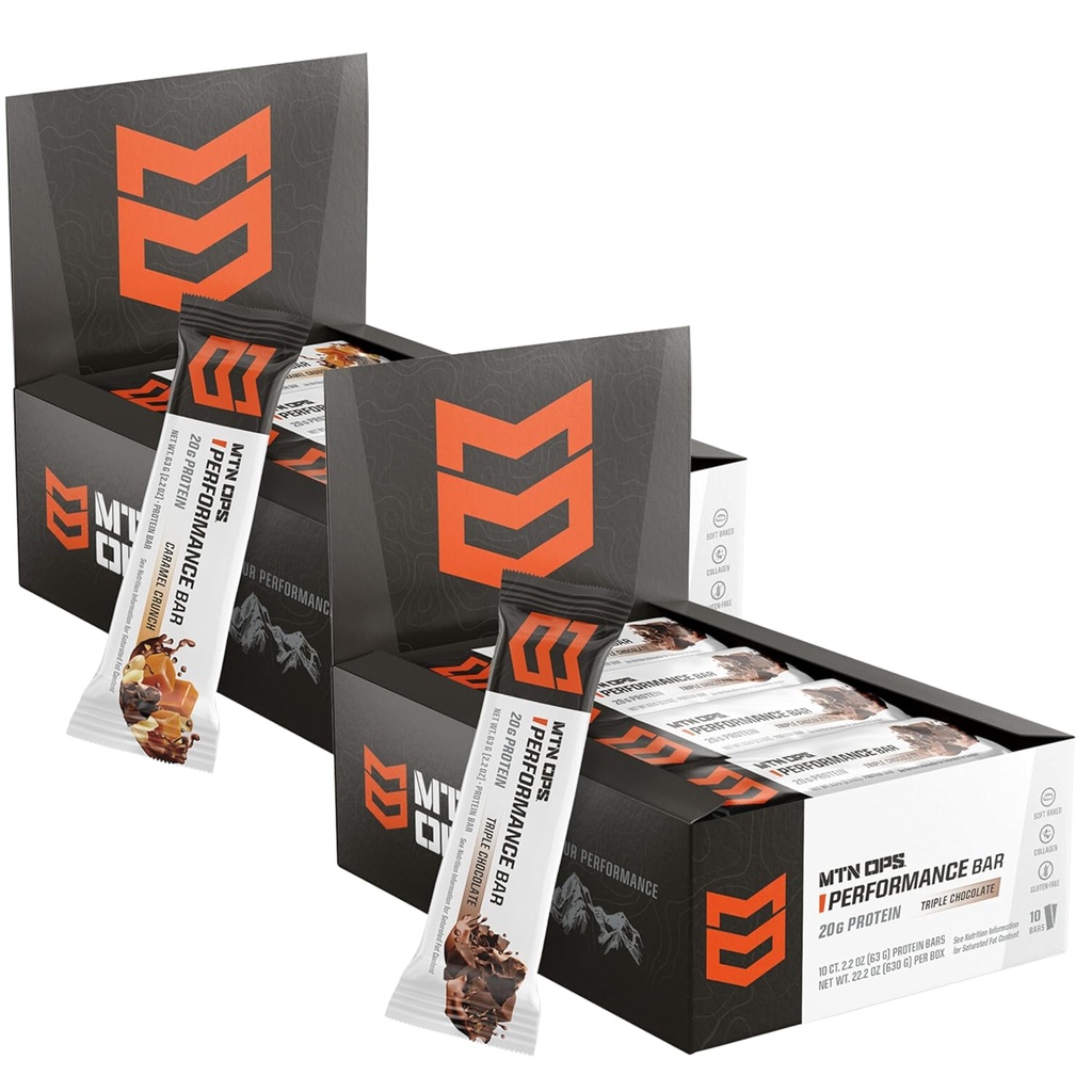 Performance Bars Caramel Crunch + Trippel sjokolade Mudslide Bundle