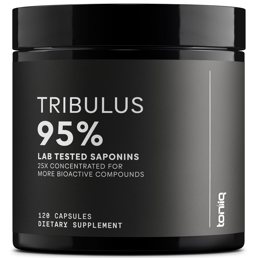 Toniiq Tribulus Terrestris for menn - Ultra høy styrke 25:1 ekstrakt med 95% saponiner - 1300 mg ren & konsentrert formel - tredjeparts Lab testet for renhet og kvalitet - 120 kapsler