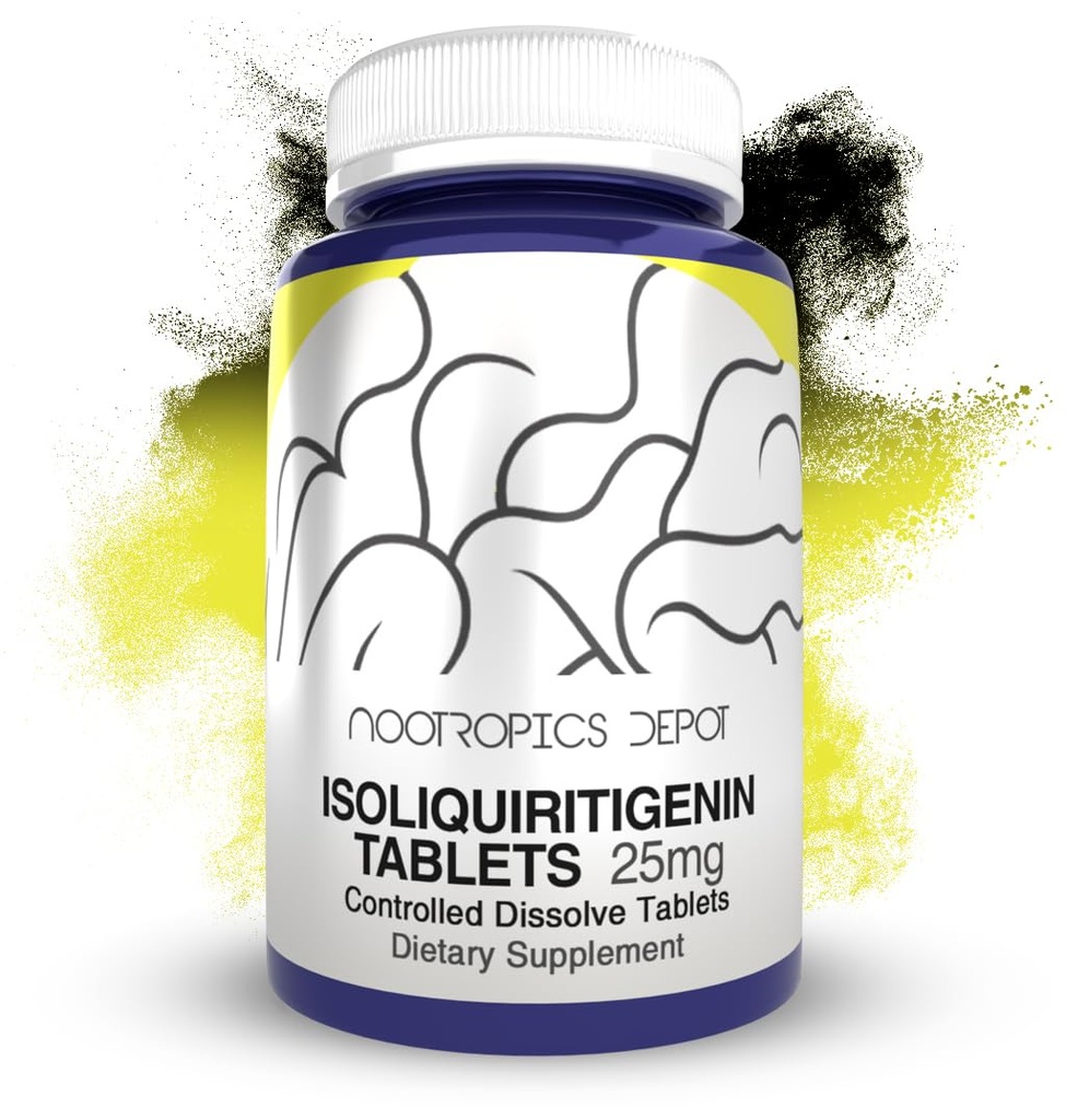 Isoliquiritigenin kontrollert oppløselige tabletter | 60 greve | 25 mg | lakritikk ekstrakt | Glycyrhiza glabra | Mood, avslapning, og energi støtte