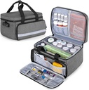 CURMIO Pill Flaske Organizer Oppbevaring, Medisinering Lock Box for Pill Organizer og medisinske forsyninger, Grå (patent Design)
