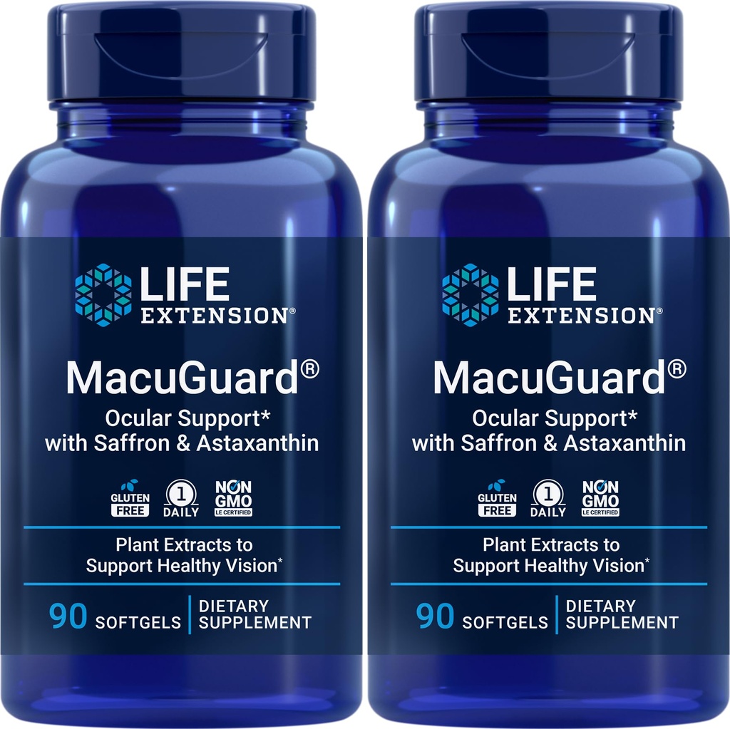 Livsforlengelse MacuGuard Ocular Support 90 mykegels med Saffron & Astaxanthin