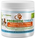 Probiotika Chews for hunder, Digestive Enzymer + Prebiotika Forbedrer Dialyse, Diarrea, Diarrea, Gass, Dårlig puste, Leaky Gut, Allergi immunitet Daglig Supplement 120 Antall