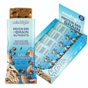 Mindright Superfood Vegan Protein Bar - Glutenfri, ikke-Gmo, Lav sukker - Brain Food Snack for å forbedre humør, energi og fokus - Pakke med 12 (Chokolate Chip Crunch)
