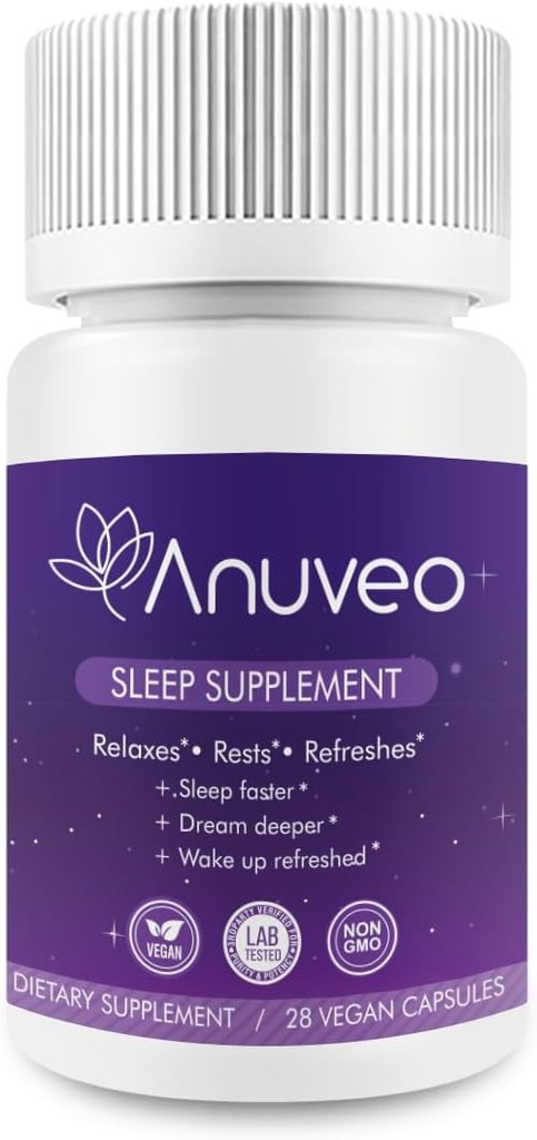 Naturlig søvnhjelp | Ikke-habit forming | Herbal søvn Supplement for bedre søvn med Valerian, Melatonin, Magnesium og Ashwagandha | sovepiller for voksne (28 vegansk kapsler)
