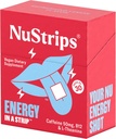 NuStripsTM Fast-Dissolving Energi Strips med 50mg Koffein, L-Theanine & Vitamin B12 – Instant Energy & Focus Uten Jitters eller Crash – Fungerer raskere enn kaffe – Oppfriskende sitron – 30 Strips