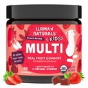 Llama Naturals Kids Multivitamin Gummies, Vegan, Organisk med vitamin D, C & K, Toddler ekte frukt Gummy Vitaminer, Chewable Supplement, Hele maten Multivitamin, Ingen lagt til sukkerrør, Jordbær, 90 Ct