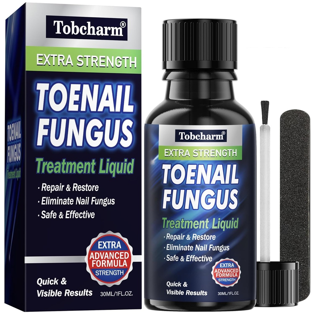 Tobcharm Toenail Fungus behandling ekstra styrke, Nail Fungus behandling for tånegl, Fungus neglebehandling, Nail Fungus behandling for negler (1oz)