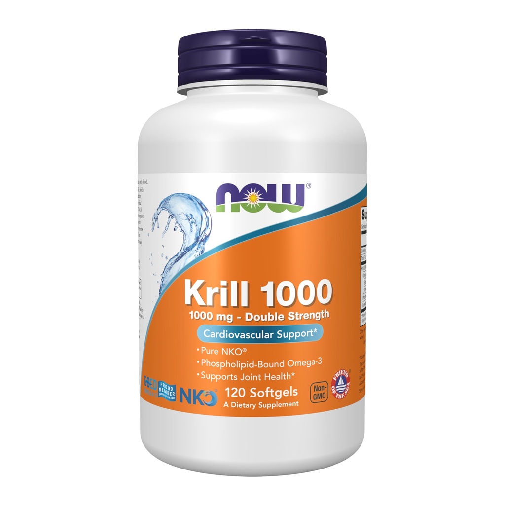 NU Mattilskudd, Neptune krill, dobbel styrke 1000 mg, Fosfolipid-Bound Omega-3, 120 Softgels