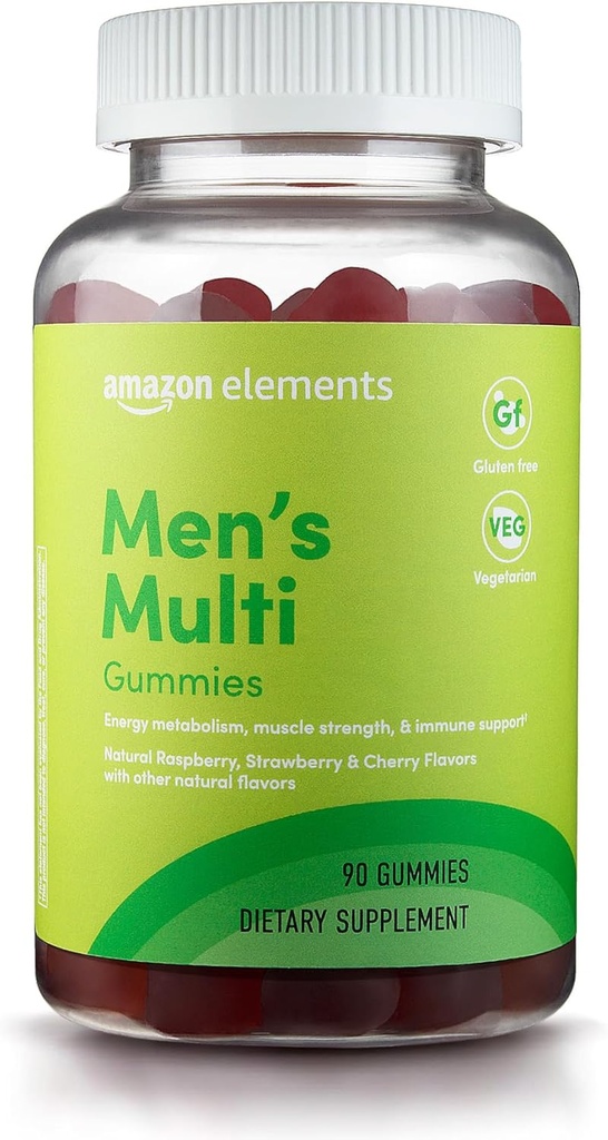 Elementer - Økologisk multivitamin for menn, 90 gummier (3 gummier per servering), vegetarisk, glutenfri, sertifisert organisk (tidligere revly)