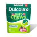 Dulcolax Saline Laxative Myke Chews, Gentle Acceleration Relief, Blandet Berry Flavor, Magnesiumhydroksid 1200 mg, 60 Antall