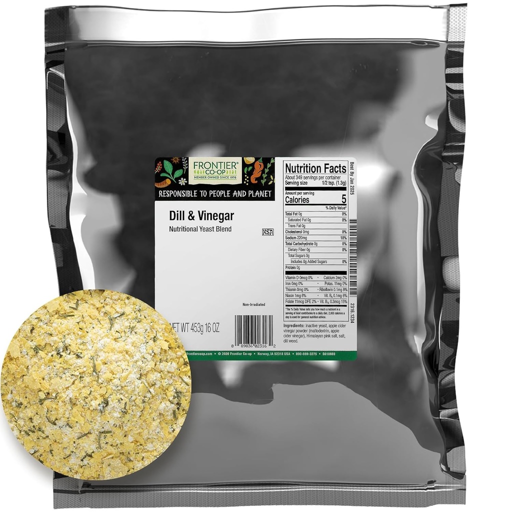 Frontier Co-op Dill og Vinegar Næringsmiddel Yeast Blend 1lb