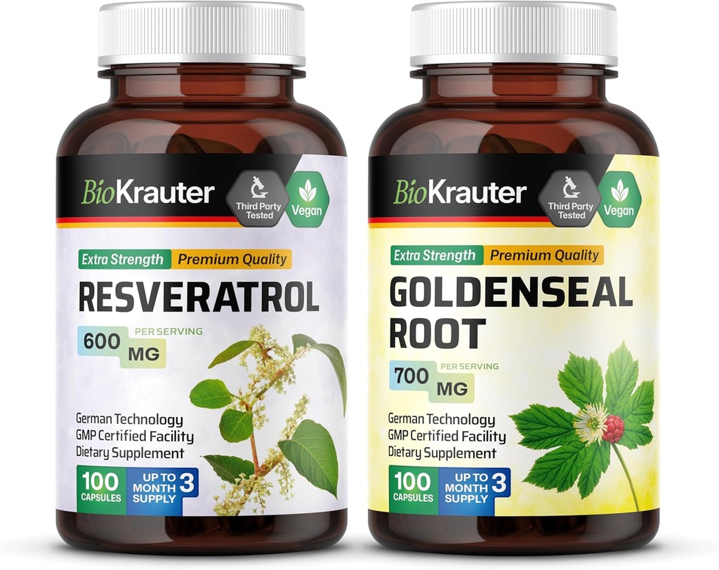 BIO KRAUTER Resveratrol 100 kapsler og Goldenseal 100 kapsler
