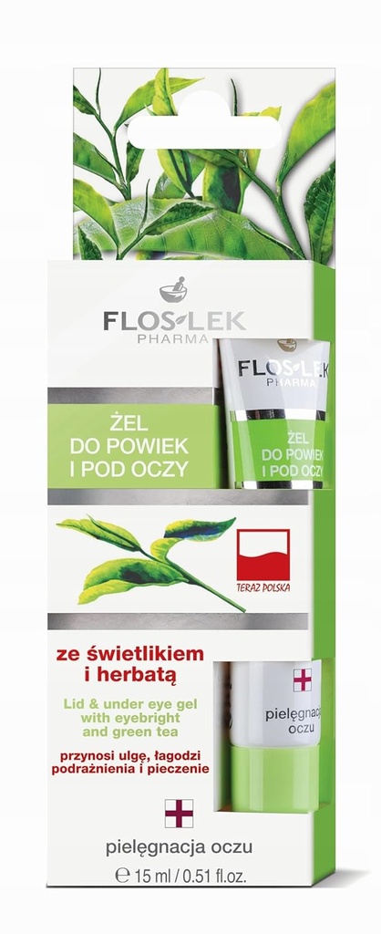 Lid & Under Øye Gel Med Eyebright Og Grønn Te 15 Ml