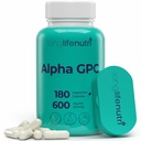 Alpha GPC Choline Supplement 600mg – 180 Vegetariske kapsler, høy renhet nootropisk for daglig energi, 3-måneders forsyning, acetylkolinkilde for kognitiv og mental klarhet, GMP sertifisert, laget i USA