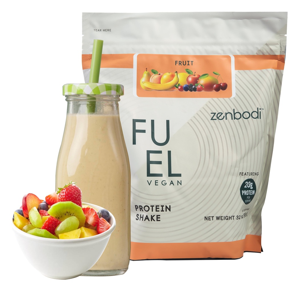 Drivstof Vegansk Protein Powder Frukt Flavor - 21 g protein Hver servering, Delicious Plant-basert blanding for muskelvekst, laget fra Pea, med vegansk D3, ingen kunstige flavorer, Glutenfri