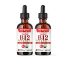 LIQUIDHEALTH USDA Organic Methyl Vitamin B12 Methylcobalamin flytende dråper med Tart Cherry Juice - Økt energi, immunstøtte, Forbedre minne og konsentrasjon - USA laget, vegansk, ikke-GMO (2 Pack)
